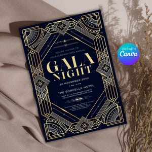 Invitation de gala élégante - Invitation formelle de bal de charité et de dîner pour des événements spéciaux, parfaite pour votre célébration de banquet