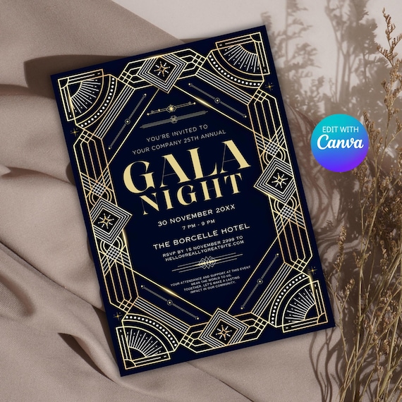 Elegant Gala Invitation - Formal Charity Ball & Dinner Party Invite for Special Events, Perfect for your Banquet Celebration