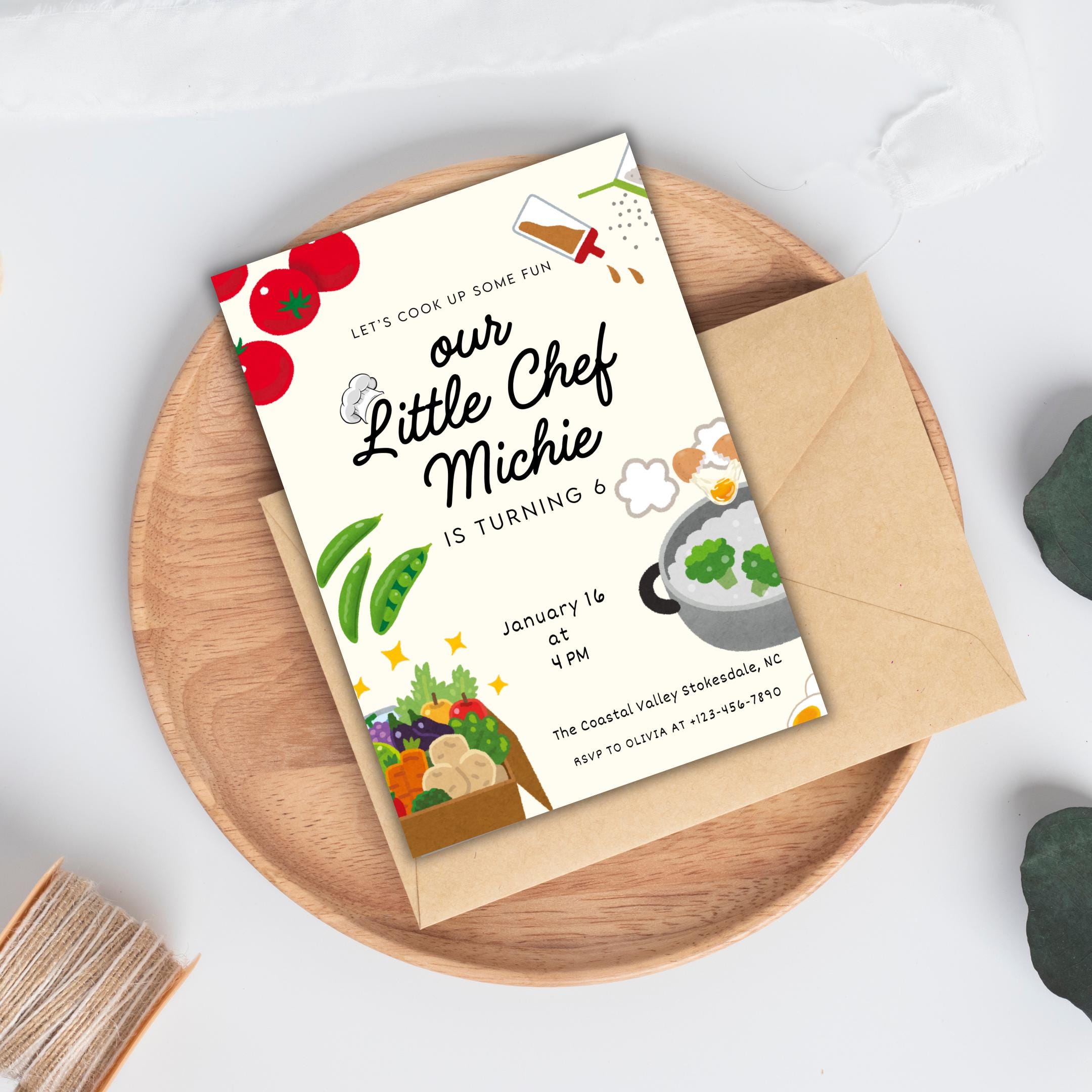Cooking Class Invitation | Printable Birthday & Bake off Invite | Our ...