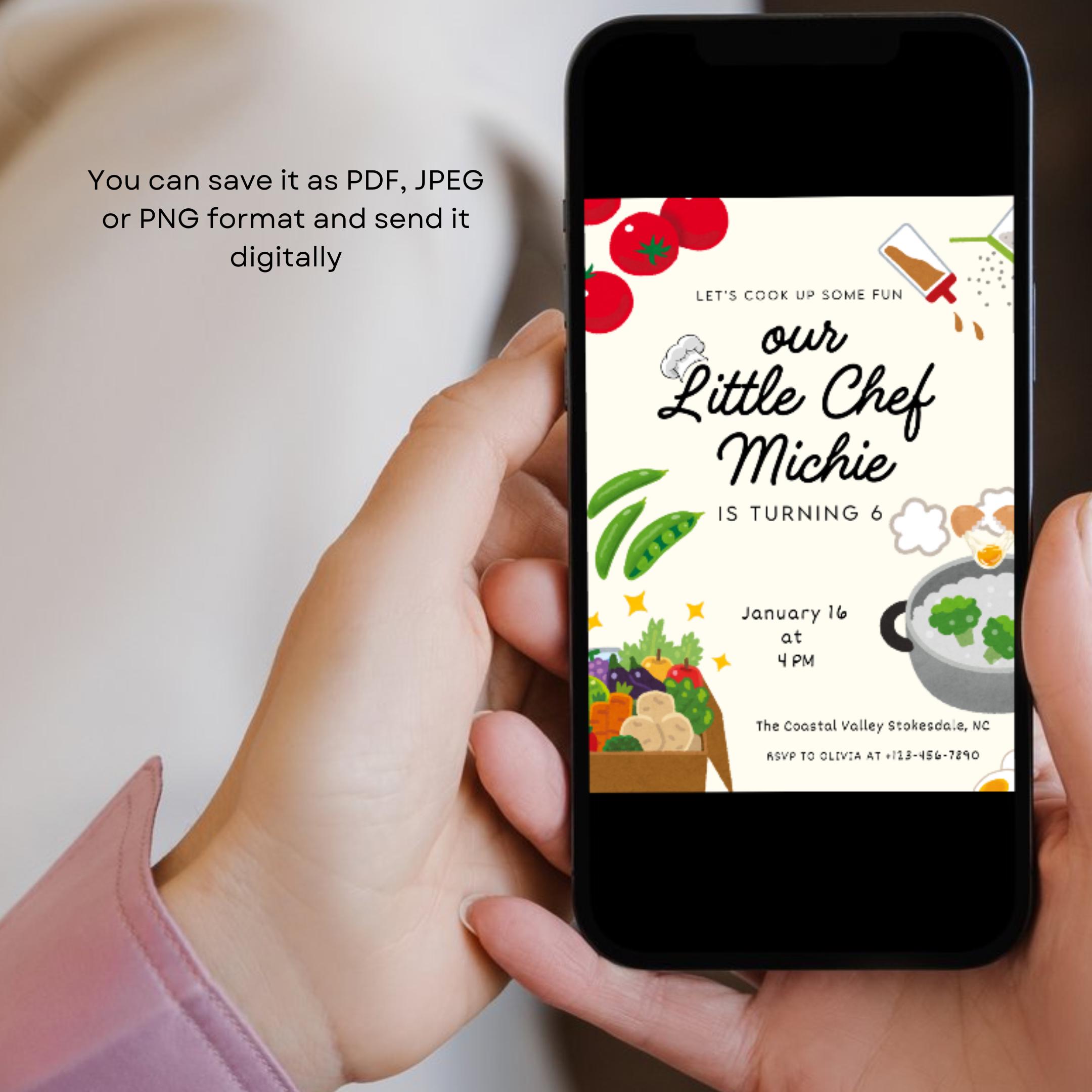 Cooking Class Invitation | Printable Birthday & Bake off Invite | Our ...