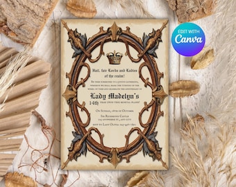 Medieval Birthday Invite Medieval Party Invite Medieval Invite Medieval Renaissance Invitation Digital Party Template Printable Party Invite