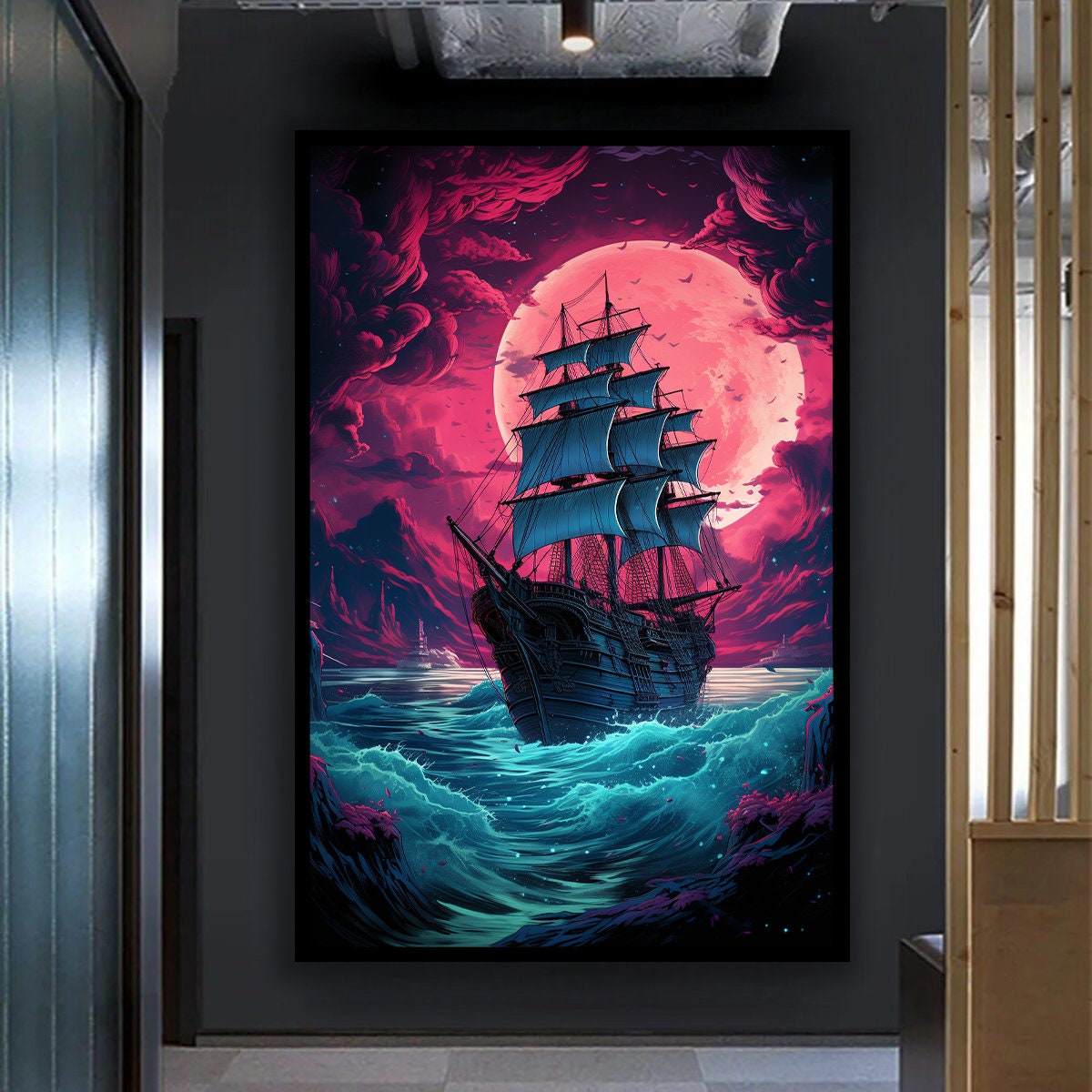 Picture of Ship Canvas Art, Boat Art Print, Vessel Painting Style, Ship Wallpaint ...