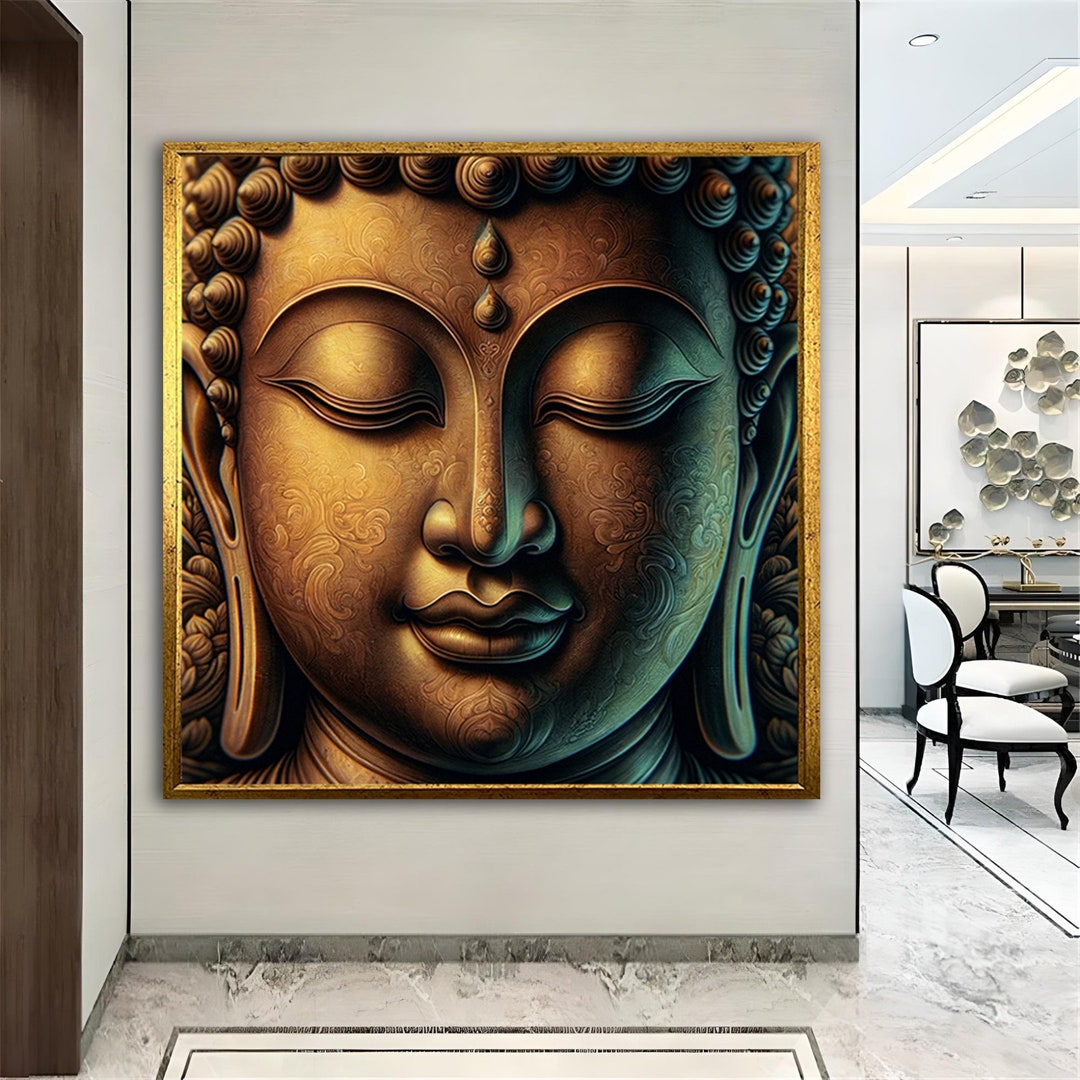 Buddha Canvas Art, Buddha Wall Painting, Buddha Sculpture Decor, Buddha Garden Statue, Buddha
