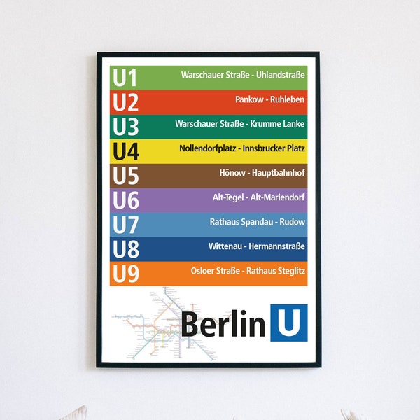 Berliner U-Bahn Poster, Berlin S-Bahn, Karte, Netzplan, ÖPNV, Transport, Berliner Bahn, Digital, PDF, Direkt Download, BVG, Wanddeko, Druck