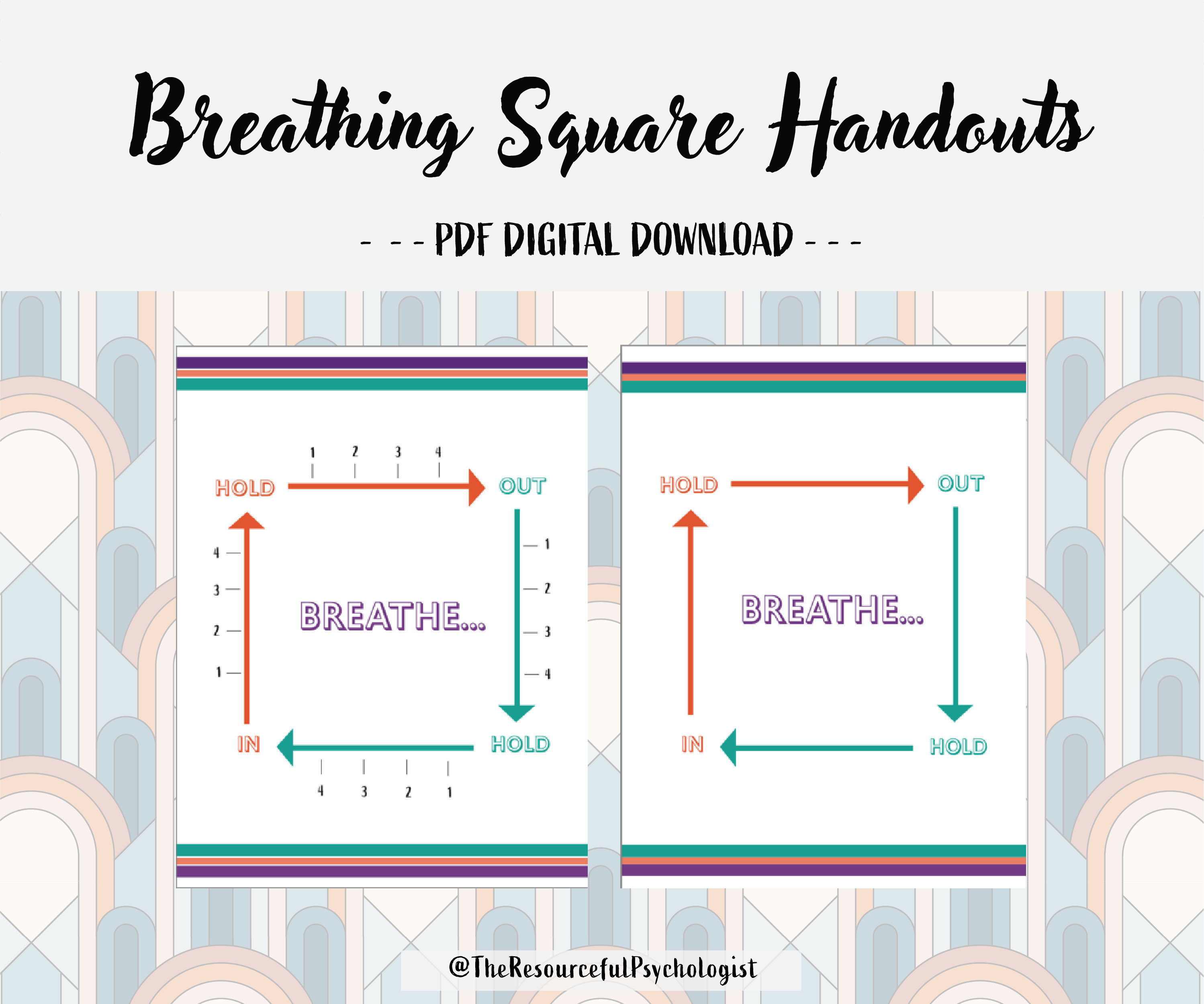 BOX BREATHING Handouts the 'breathing Square', Square Breathing