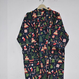 Floral Print Cotton Kimono Robe: Boho Dressing Gown