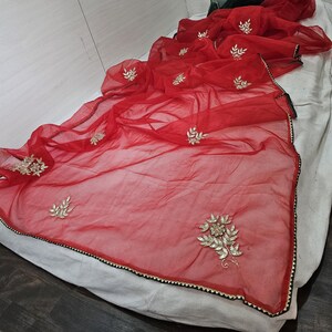 Sari tradicional indio de seda y organza, sari para fiesta, sari hecho a mano, sari Tublite, regalo de Navidad, sari para mujer con blusa