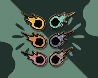 Mini Pastel Comet Hard Enamel Pin Set / Glitter / Space / Stars / Galaxy / Astronomy / Cosmic / Gift / Rainbow