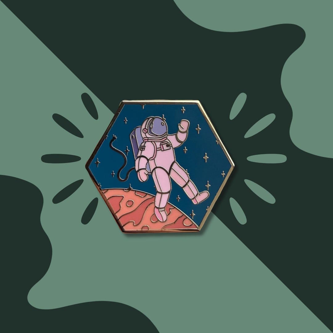 Pastel Astronaut Hard Enamel Pin / Planets / Space / Stars / Galaxy ...