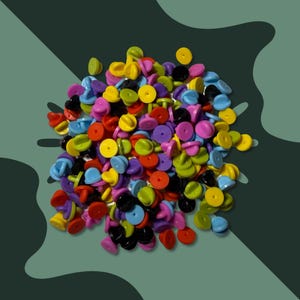 Rubber Pin Backs / 5 Pack / Soft and hard enamel pin accessory / brooch badge backing / Round / Red / Yellow / Green / Blue / Purple / Pink