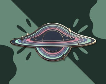 Pin de esmalte duro de agujero negro pastel / Planetas / Espacio / Estrellas / Galaxia / Astronomía / Cósmico / Regalo / Arcoíris
