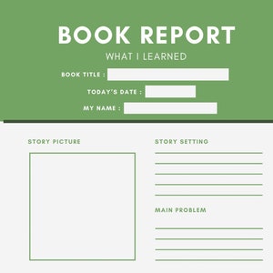 Book Report Printable Page