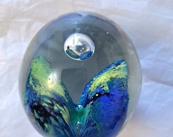 Paperweight "LISIEUX" blue green rock