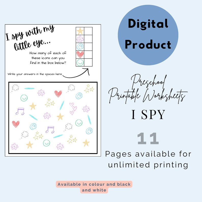 I Spy With My Little Eye, Preschool Worksheets, Preschool Printables ...