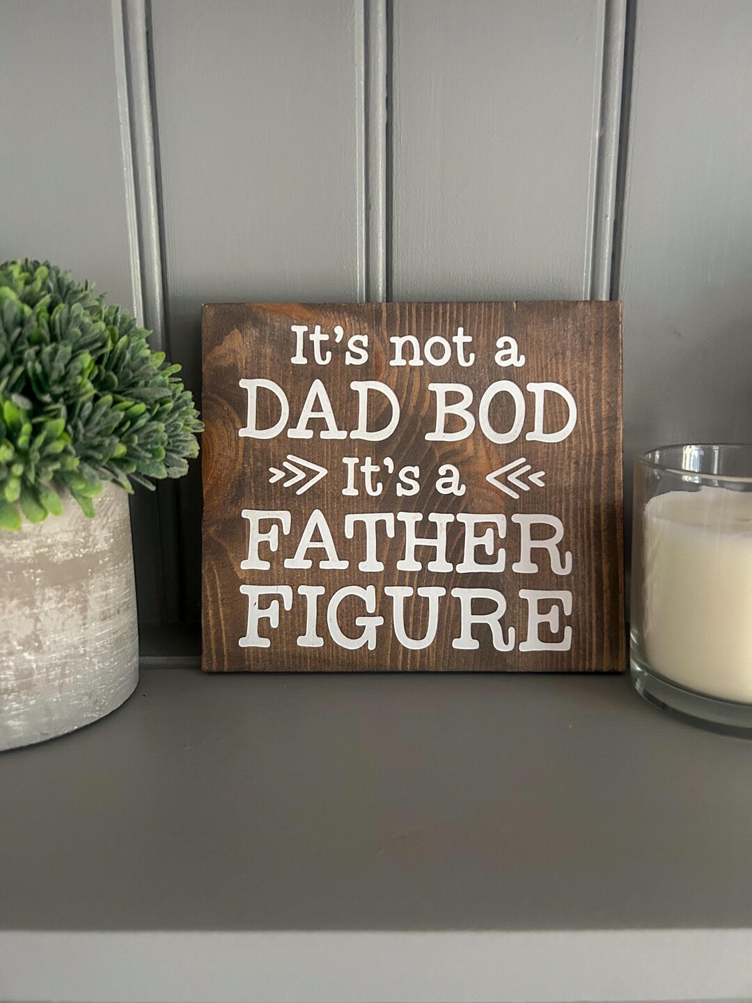 Father Figure Sign Funny Dad Sign: Recycled Wood Father Figure Decor - Handmade UK - Etsy