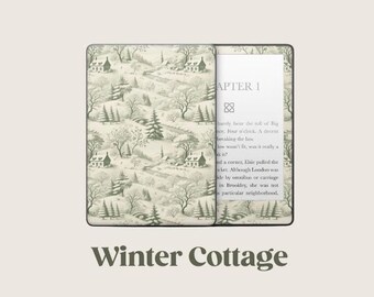 Winter Cottage Decal | Kindle Decal Art | Digitial Download - not a .svg file | to print at DecalGirl.com | for all Kindle models and Kobo