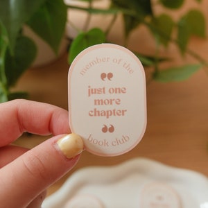 One More Chapter Book Club Sticker | Bookish Sticker | Kindle Sticker | Kobo Sticker | Fall Sticker