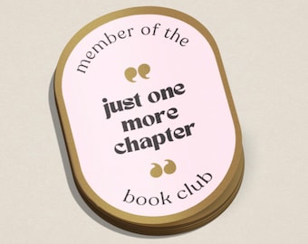 Pegatinas del club de lectura One More Chapter / Pegatinas de libros / Pegatinas para Kindle