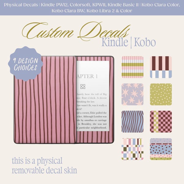 Physical Kindle Decal | Kobo Decal | Whimsical Spring Collection | 9 Design Options