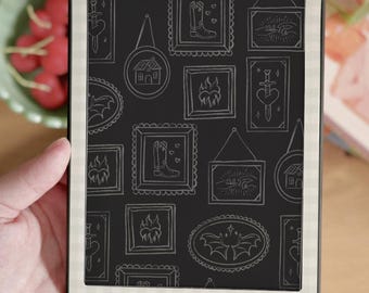 Trope Wall Kindle Lock Screen | Bookish Wallpaper Set | Ready to use epub files | DIGITAL DOWNLOAD | Kindle must be ad-free!