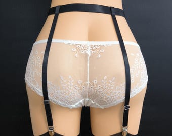 Adjustable Suspender Garter Belt, Stocking Clips, Gothic Lingerie