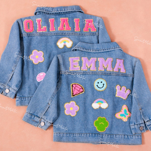 Denim Patch Jacket for Kids Etsy
