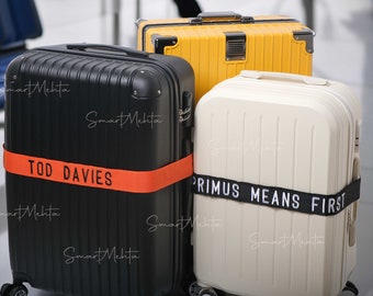 Necesidad de viaje personalizada: Correa de equipaje ajustable de 200 cm x 7 cm: personalícela para una fácil identificación