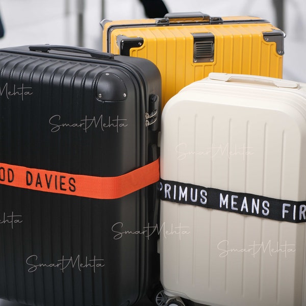 Personalisiertes Reisezubehör: Verstellbarer Gepäckgurt von 200 cm x 7 cm - Passen Sie ihn an für eine einfache Identifizierung