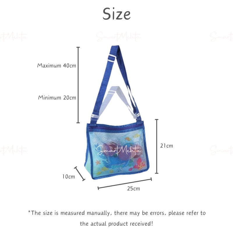 Custom Kids Seashell Beach Bag - Personalized Mesh Sand Bag for Summer Adventures