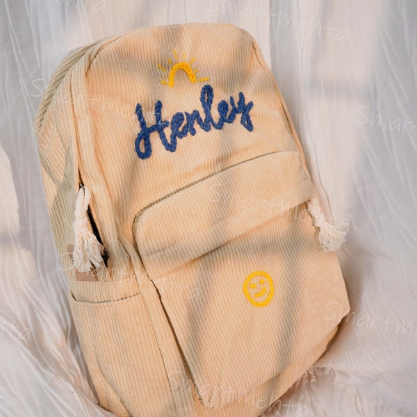 Embroidered Corduroy Backpack: Personalize Your Style With This Custom School Bag