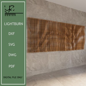 Wavy Wood Wall Decor CNC Files: Parametric Design (Digital Download)
