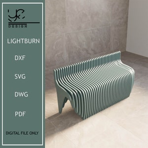 Parametric Bench CNC Router Cut Files: Interior Furniture (Digital Download)