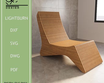 Parametric Wavy Wooden Art Chair Model,Lounge Armchair,Chair Design,Interior Furniture