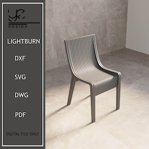 Parametric Modern Chair Design,Parametric Furniture,Design For Home Office and interiors, Wooden Furniture,Lasercutting Chair,Svg,Pdf,Dxf
