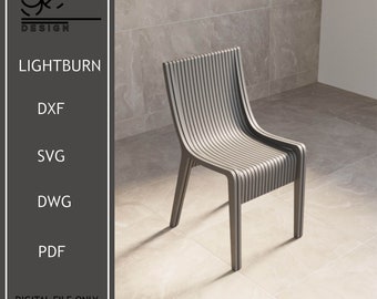 Parametric Modern Chair Design,Parametric Furniture,Design For Home Office and interiors, Wooden Furniture,Lasercutting Chair,Svg,Pdf,Dxf