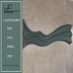 Parametric Wavy Wooden Wall Decor: DXF Files (Digital Download)