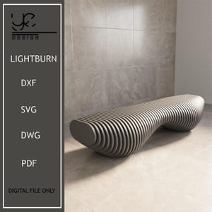 Progettazione di panche parametriche per ufficio domestico e interni, mobili in legno ondulato parametrico, mobili in legno, progettazione di panche, seduta in legno, file CNC