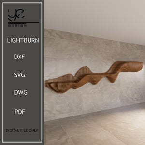 Parametric Wall Shelf,Shelf Design,Wooden Wall Hanging,Wooden Furniture,Wavy Wooden Wall Decor,Wall Decor Design,Digital Files For Wood