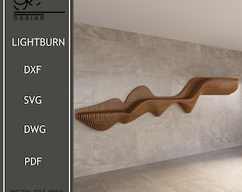 Parametric Wall Shelf,Shelf Design,Wooden Wall Hanging,Wooden Furniture,Wavy Wooden Wall Decor,Wall Decor Design,Digital Files For Wood