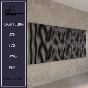 Parametric Wavy Wooden Wall Decor,Wavy Pattern,Parametric CNC Files,Parametric Wood Wall,Digital File For CNC Cutting Laser Router Plasma
