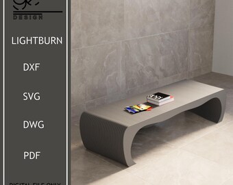 Parametric Coffee Table CNC Files, Wavy Wood Furniture (Digital Download)
