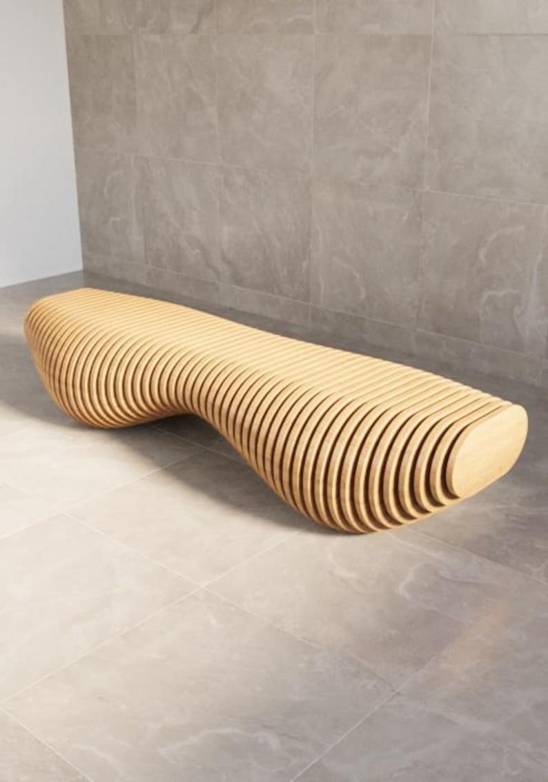 Parametric Bench CNC Files, Wavy Wooden Design (digital File) - Etsy