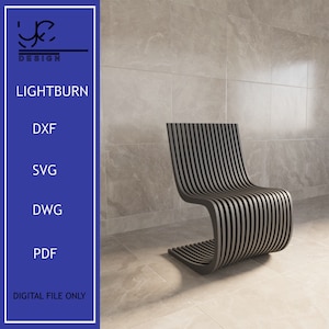 Parametric Chair,Chair Cnc,Cnc Furniture,Chair Files For Wood,Parametric Wavy Wooden Furniture,Chair Design Wooden Furniture,Dxf,Cnc,Pdf