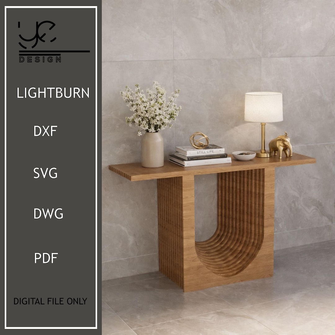 Parametric Entry Table Parametric Console Table,modern Entryway Table,cnc Cut Ribbed Wood ...