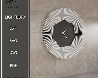 Parametric Radial Wall Clock, Wavy Wooden Design (CNC Files)