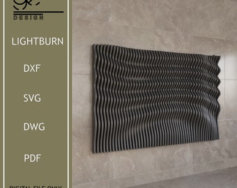 Archivos CNC para decoración de pared de madera ondulada paramétrica (descarga digital)