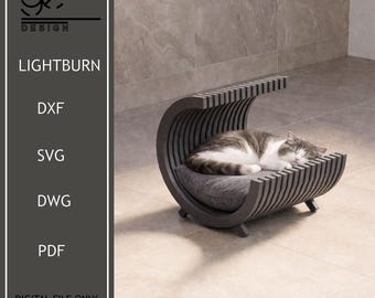 Parametric Cat House,Modern Wooden Pet House Design,CNC Laser Cut Files