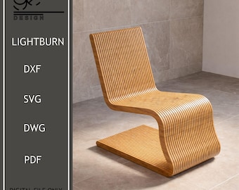 Parametric Chair CNC File,Wooden Chair Digital Download,Laser Cut Furniture Plans,SVG Files