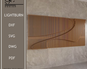 Wavy Wood Wall Decor, Parametric CNC Files (Digital File)