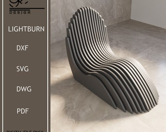 Parametric Wavy Chair Plan, CNC Furniture (Digital File)
